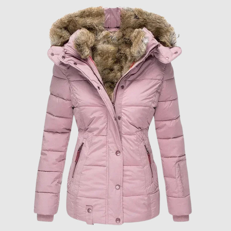 Women’s Faux Fur Lined Winter Parka – Warm Hooded Puffer Jacket