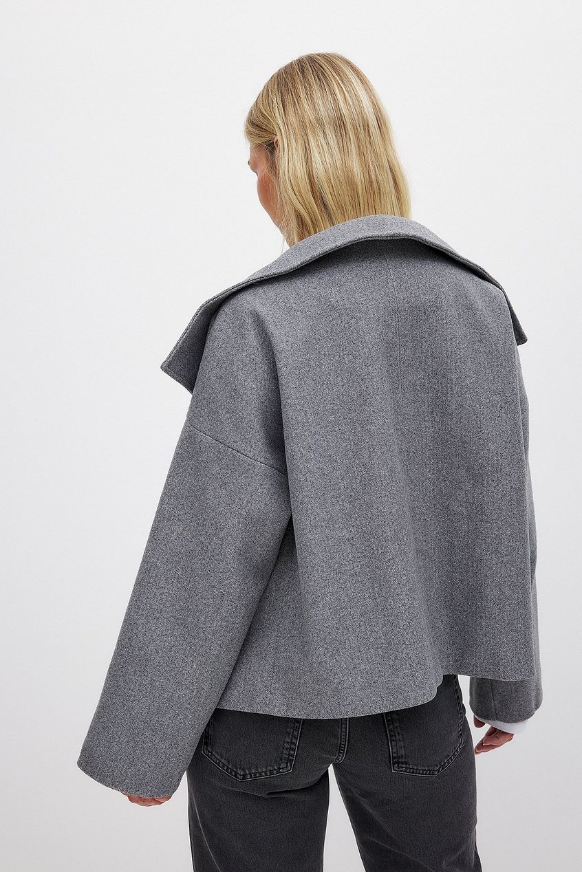 Women’s Double-Breasted Casual Coat – Tailored Long Coat with High Collar