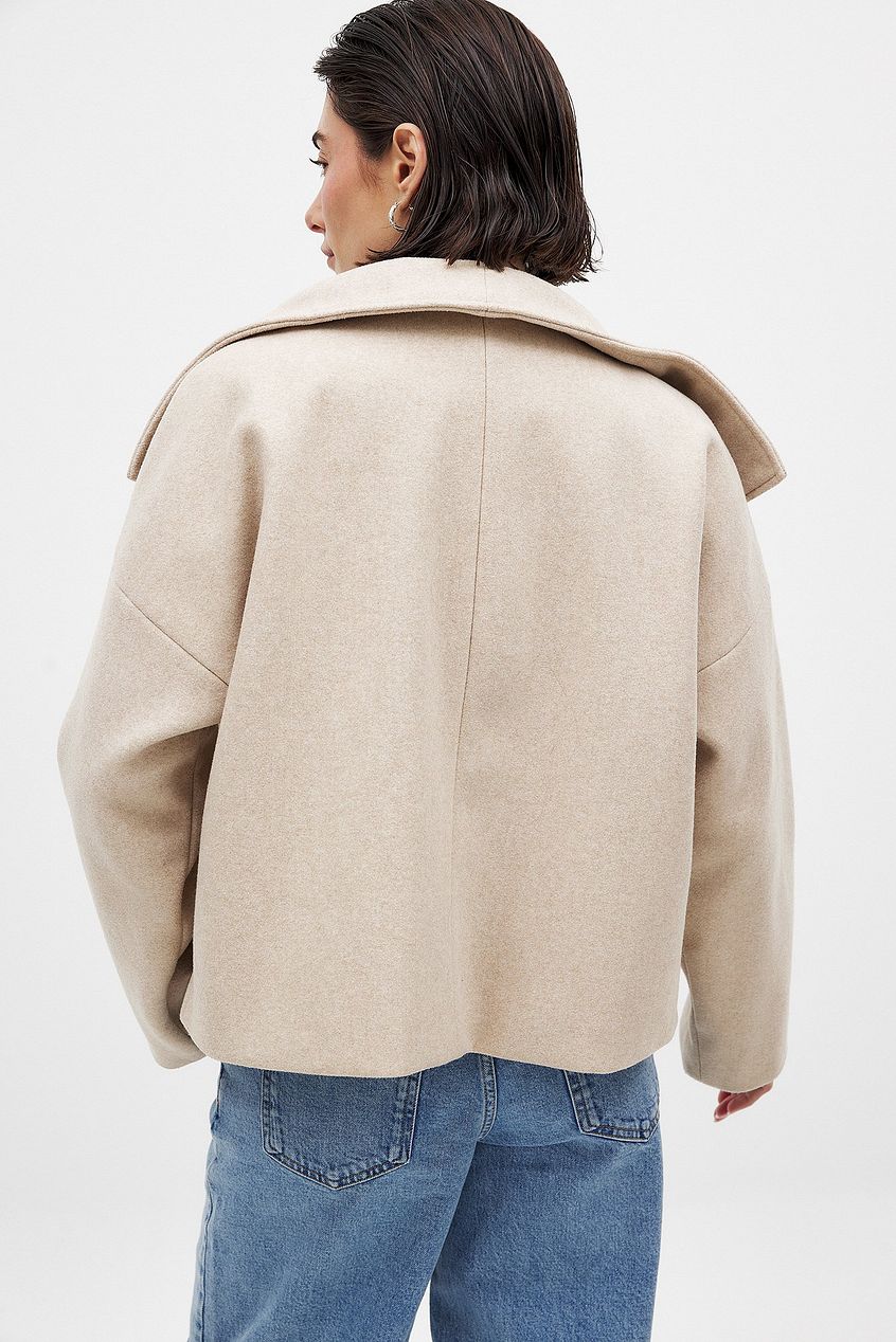Women’s Double-Breasted Casual Coat – Tailored Long Coat with High Collar