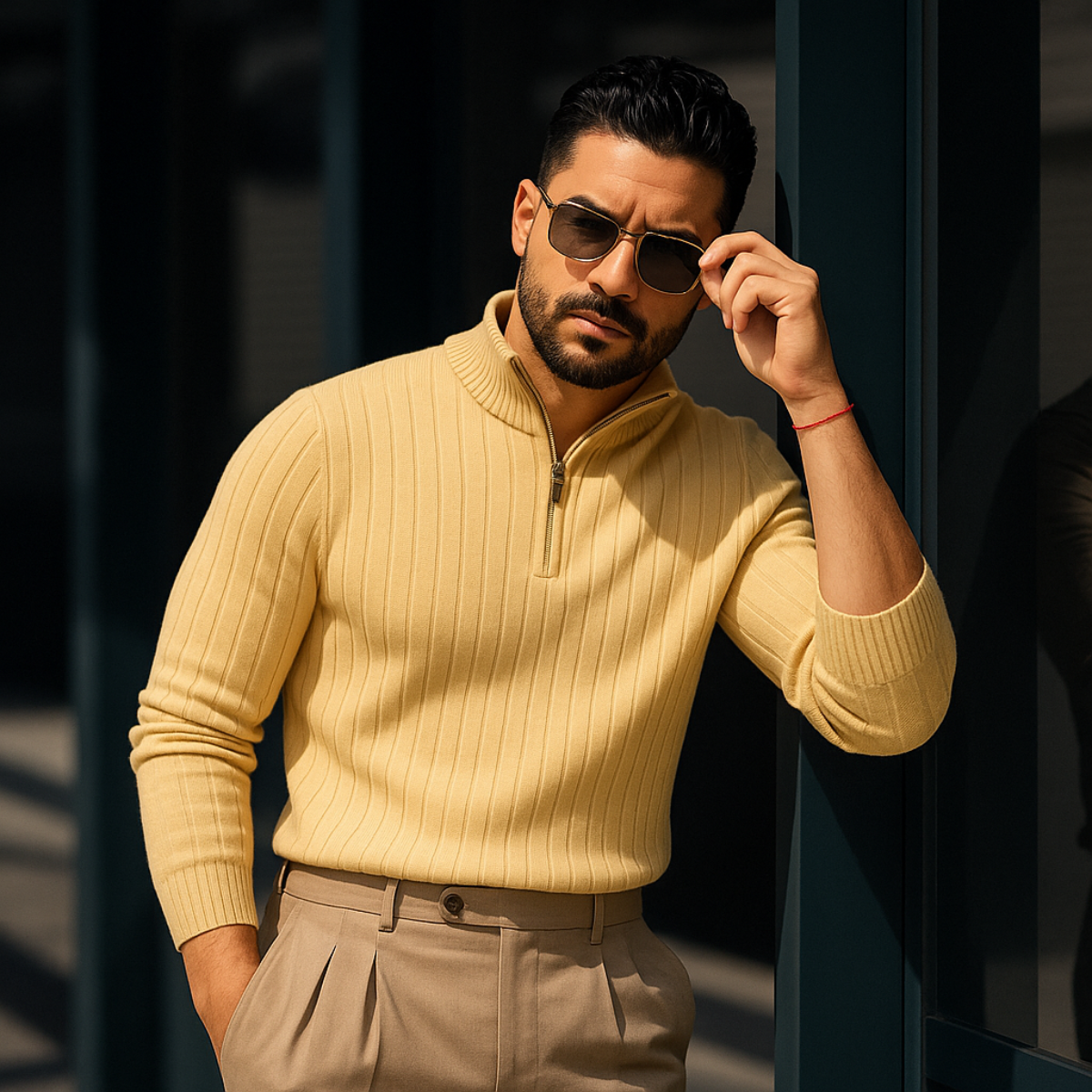 Ashtin | Men’s Ribbed Half Zip Jumper
