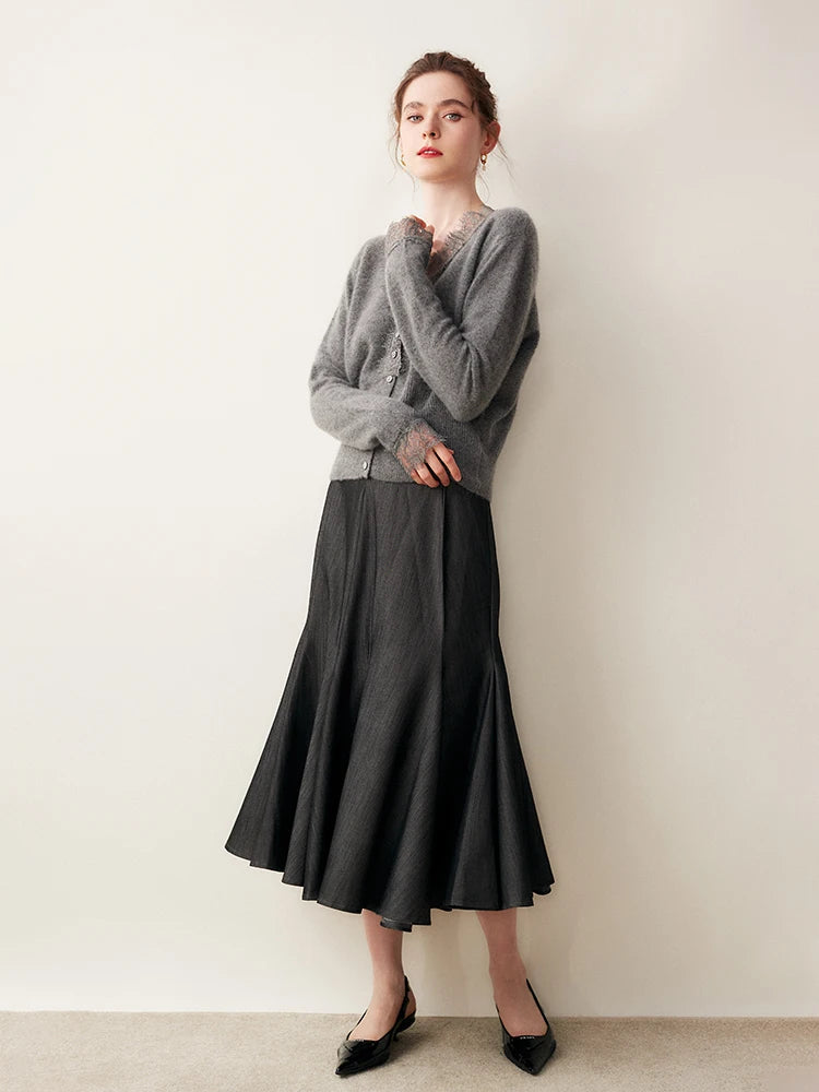 Women’s Lace Knit Cardigan – Soft Elegant Layering Cardigan with Refined Details