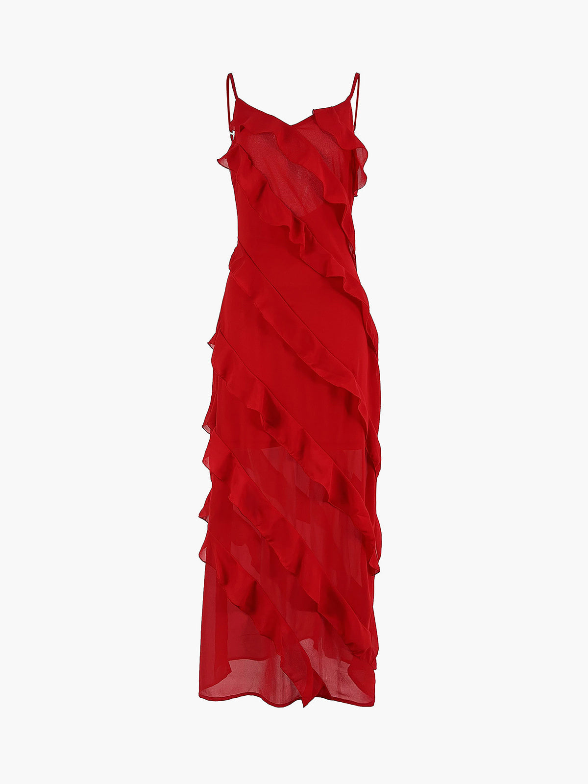 Maxi Dress with Ruffles & Open Back – Elegant, Light and Airy