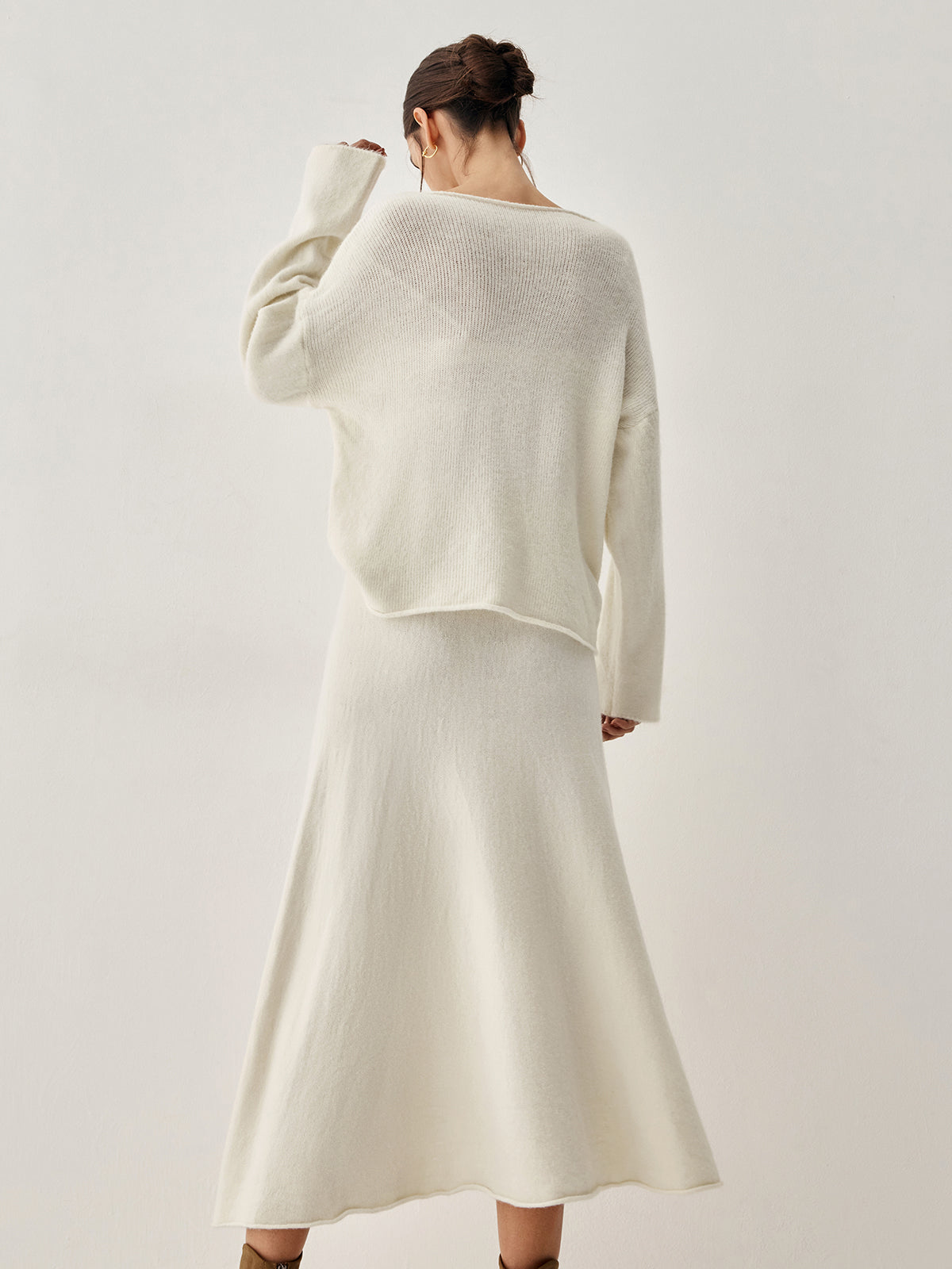 Oversized Sweater Two Piece Skirt Set – Chic Knit Co-Ord with Midi Skirt