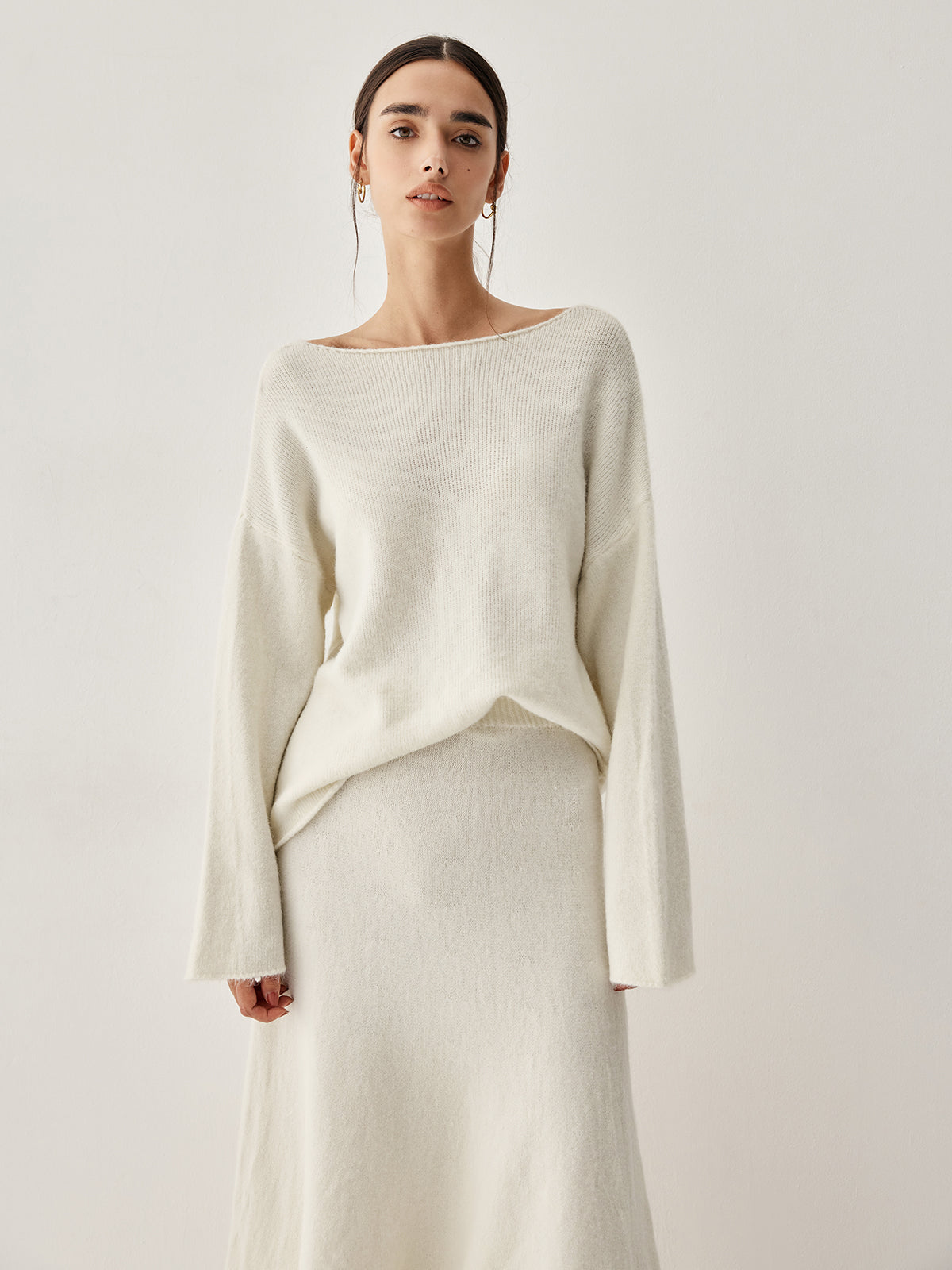 Oversized Sweater Two Piece Skirt Set – Chic Knit Co-Ord with Midi Skirt