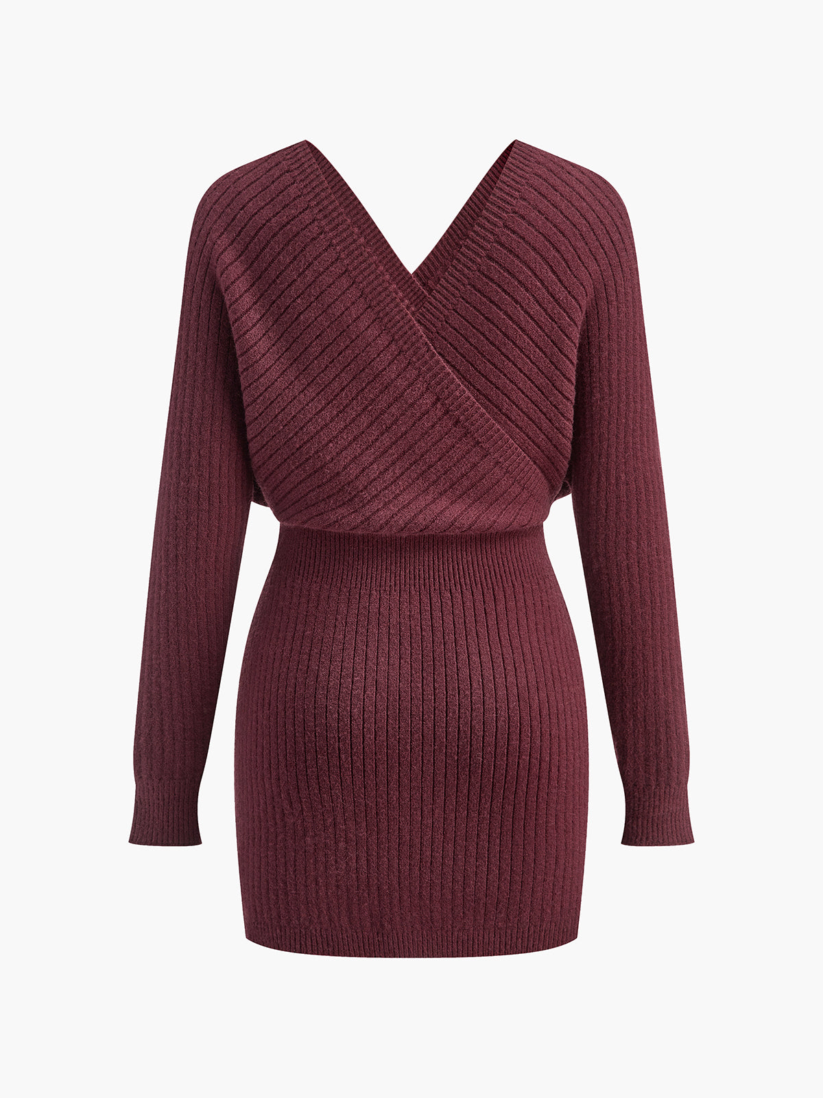 White Sweater Dress for Women – Crisscross Strap Slim-Fit Dress with Fitted Waist
