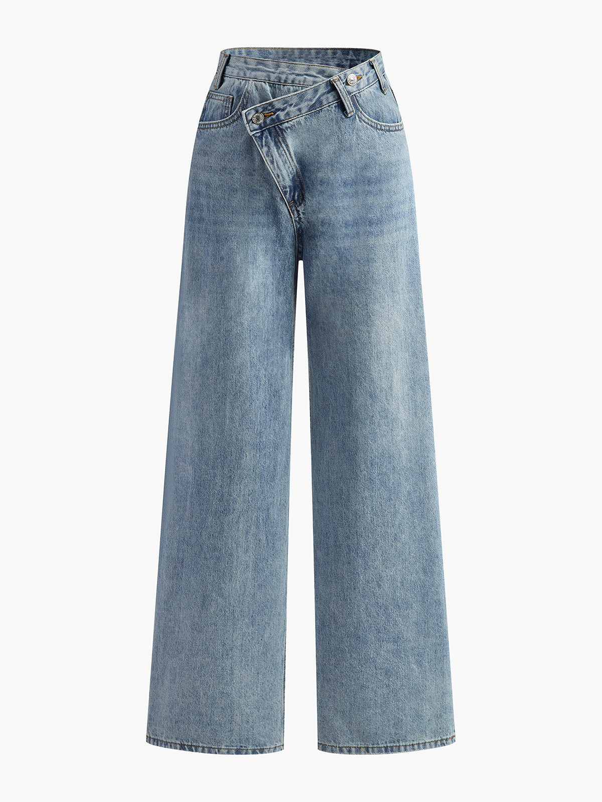 City Line Pants – Women’s Mid-Rise Asymmetrical Denim Pants with Regular Fit