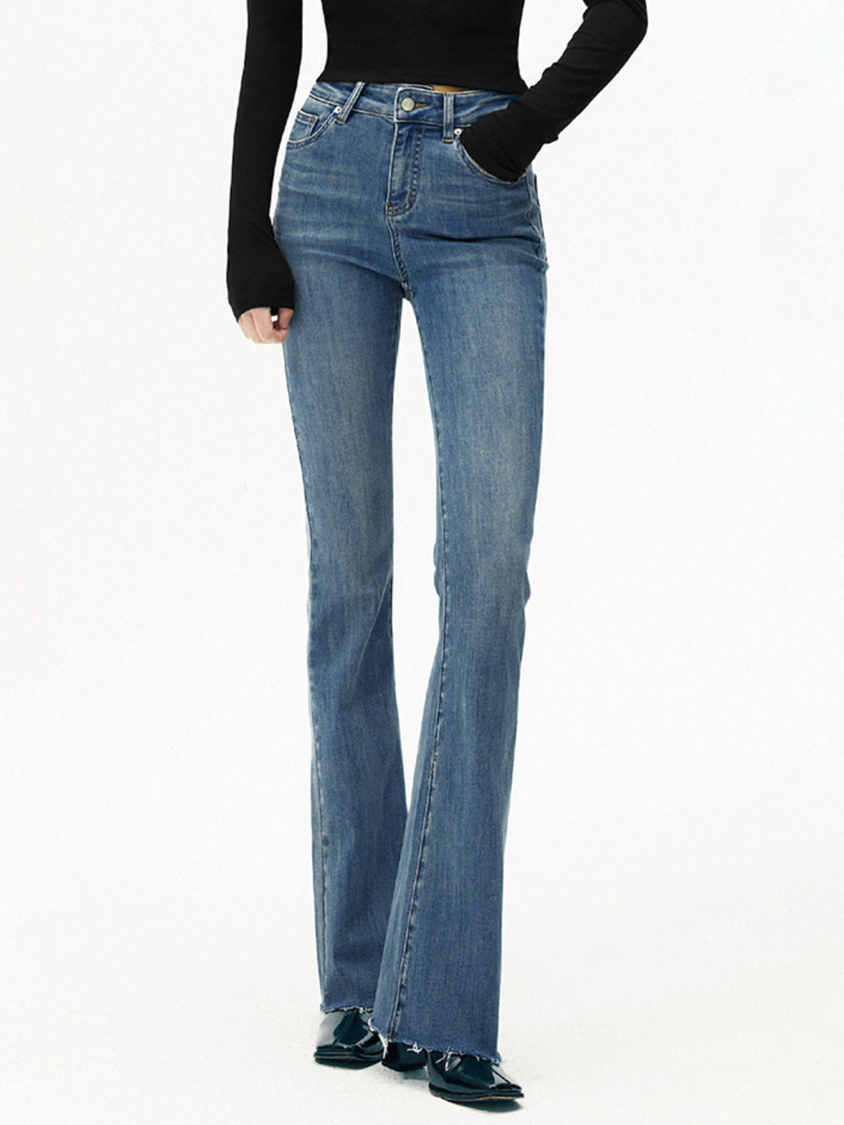 Stylish Denim Jeans – Women’s High-Waist Slim Fit Cotton Blend Jeans with Light Stretch