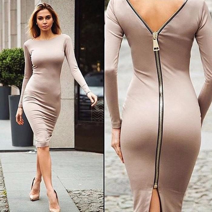 Bernadeth Bodycon Dress Featuring a Full-Length Back Zipper