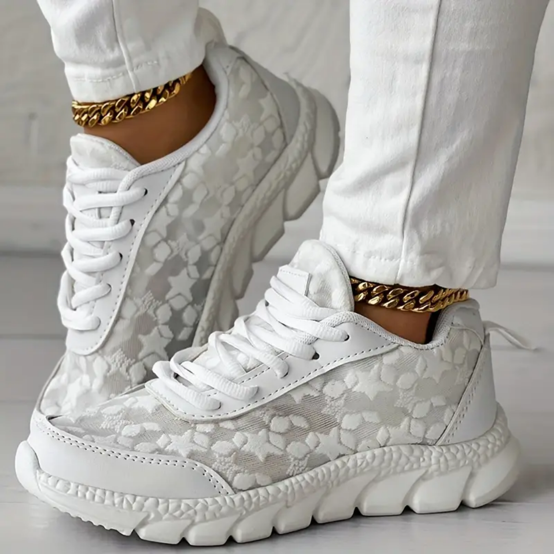 Women’s Breathable Lace Mesh Sneakers – Lightweight Comfort Walking Shoes