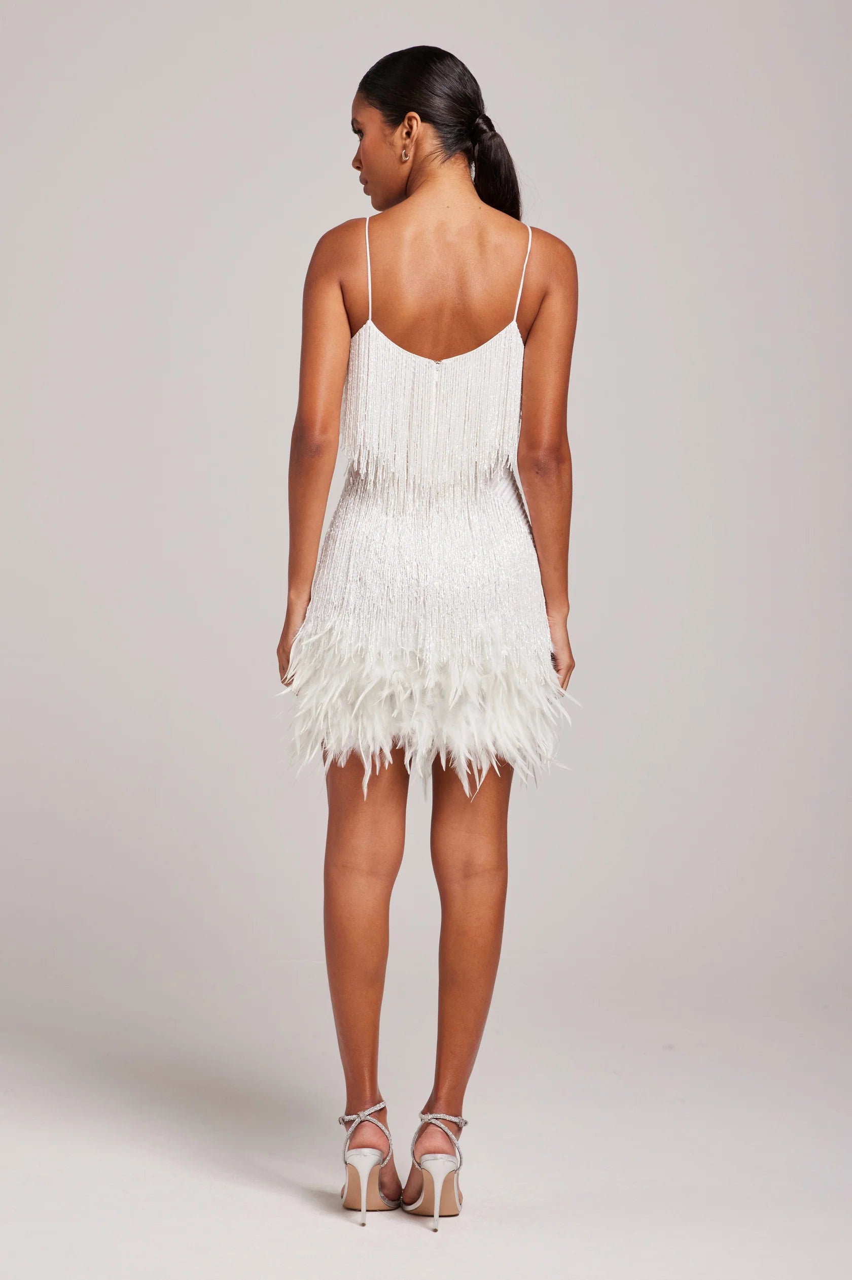 Marj | Women’s Cocktail Dress with Fringe Feathers