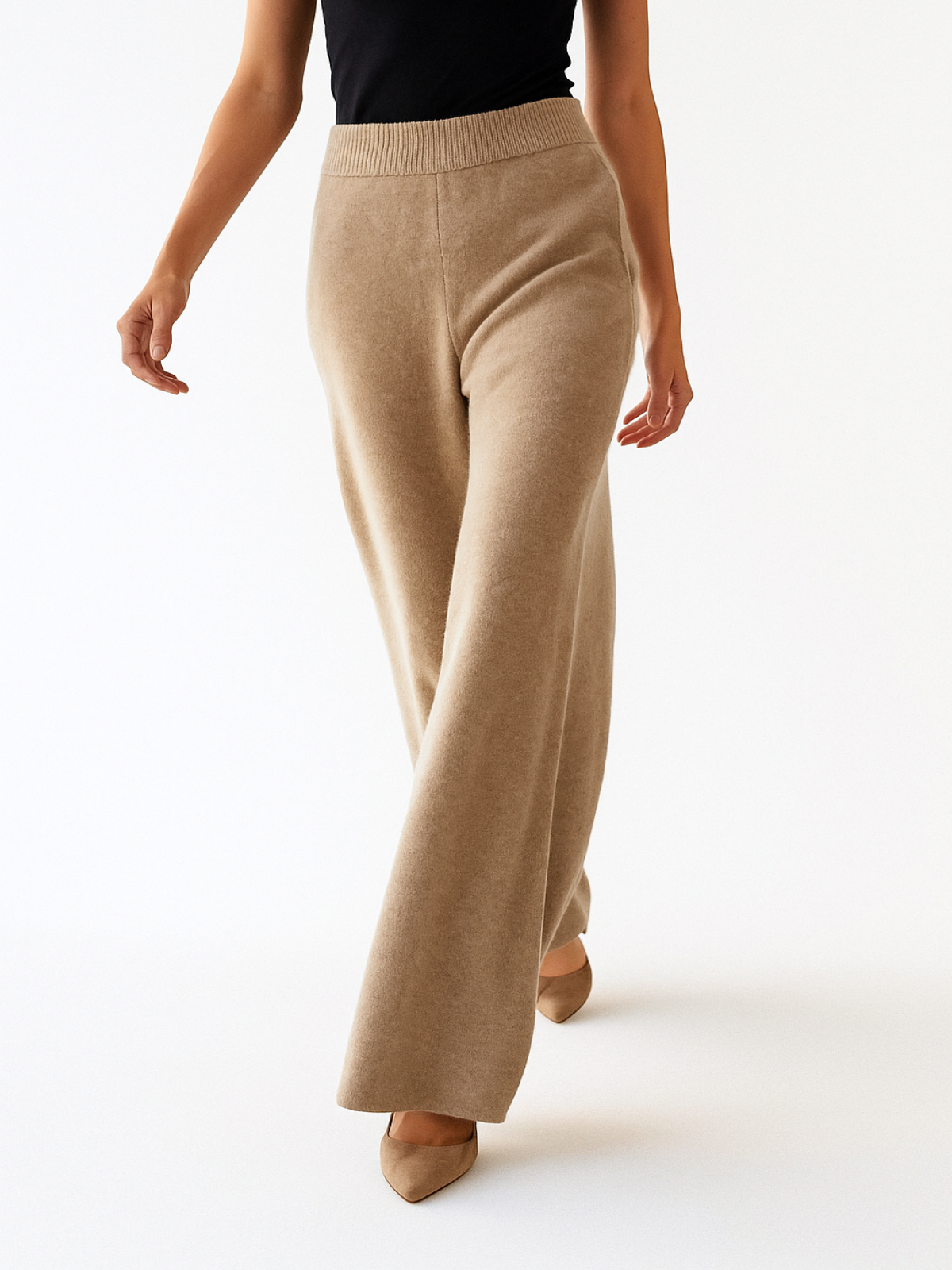Women’s High-Waist Wide-Leg Knit Lounge Pants – Ultra-Soft Cozy Comfort