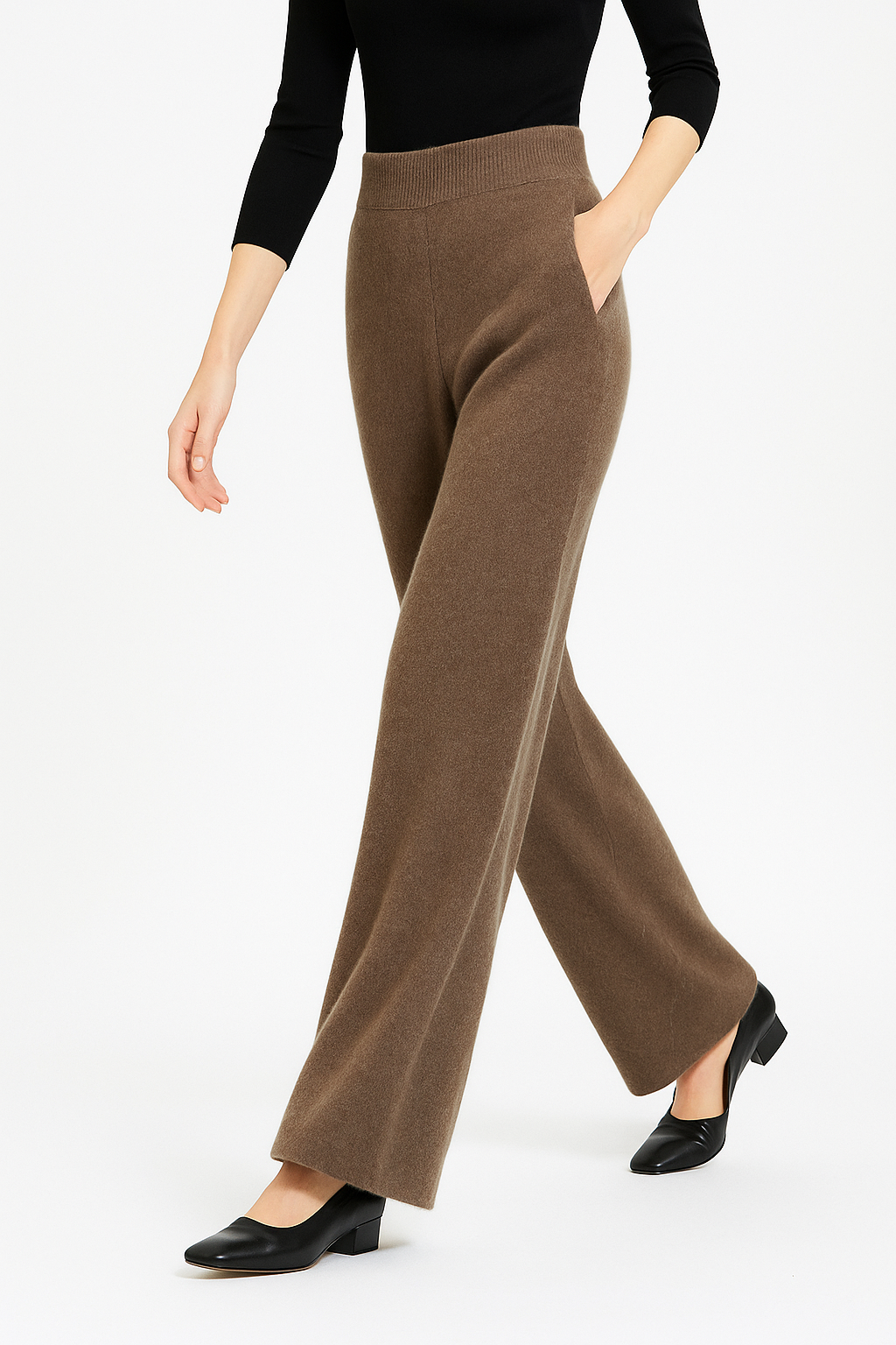 Women’s High-Waist Wide-Leg Knit Lounge Pants – Ultra-Soft Cozy Comfort