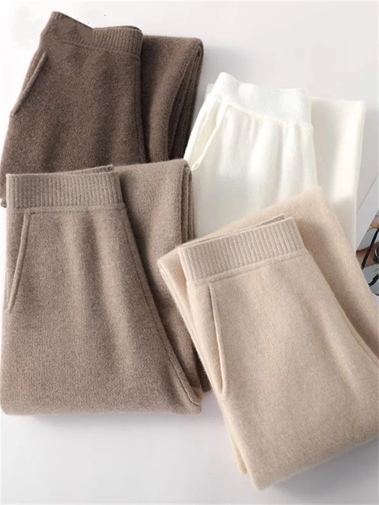 Women’s High-Waist Wide-Leg Knit Lounge Pants – Ultra-Soft Cozy Comfort