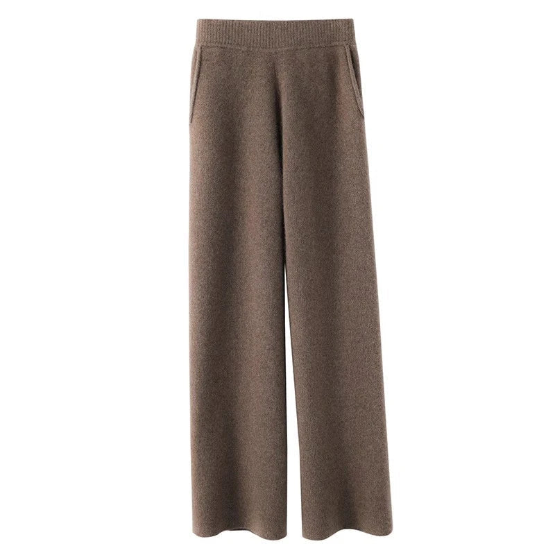 Women’s High-Waist Wide-Leg Knit Lounge Pants – Ultra-Soft Cozy Comfort