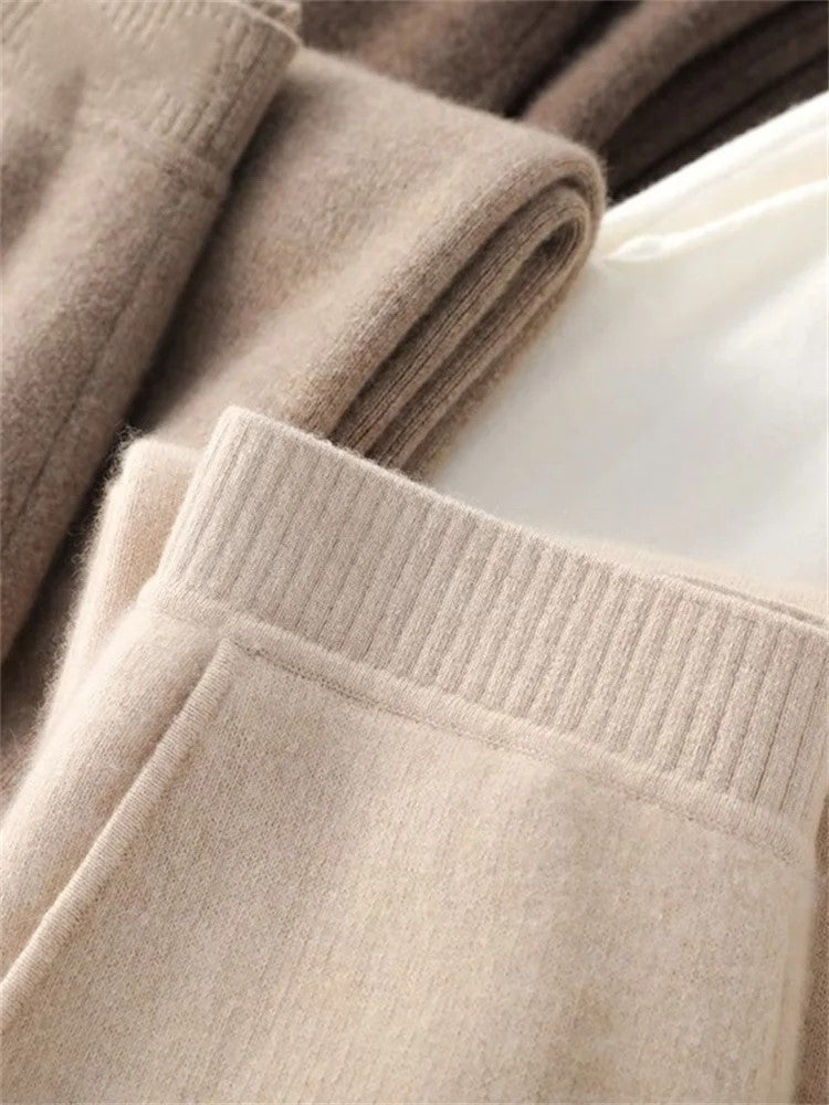 Women’s High-Waist Wide-Leg Knit Lounge Pants – Ultra-Soft Cozy Comfort