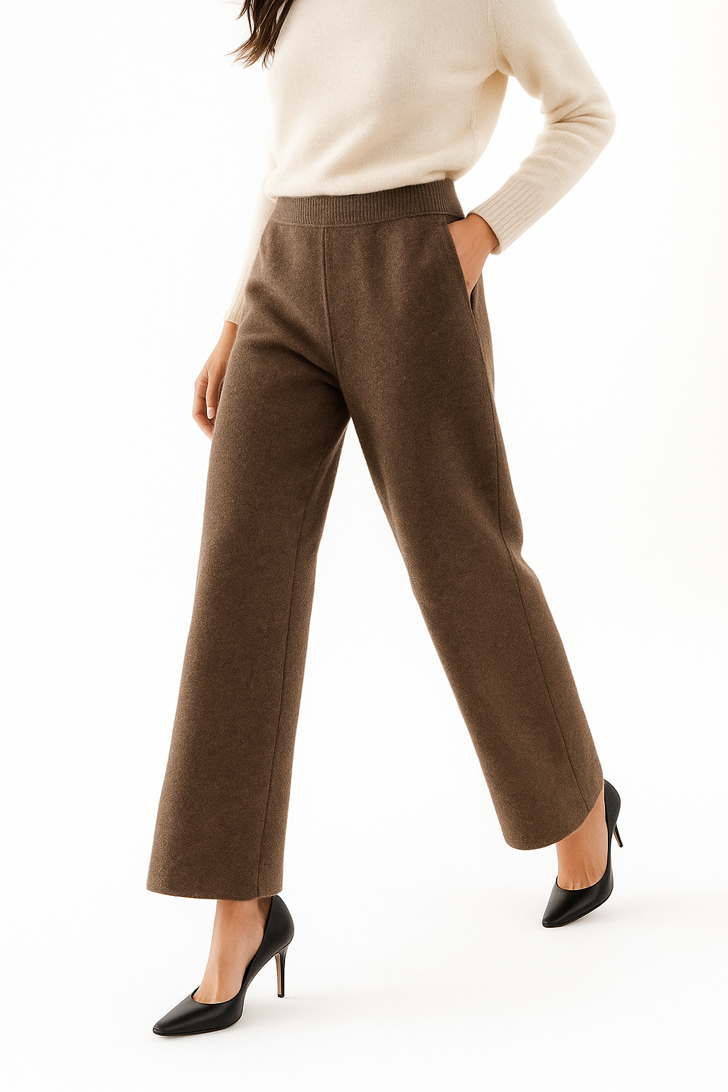 Women’s High-Waist Wide-Leg Knit Lounge Pants – Ultra-Soft Cozy Comfort