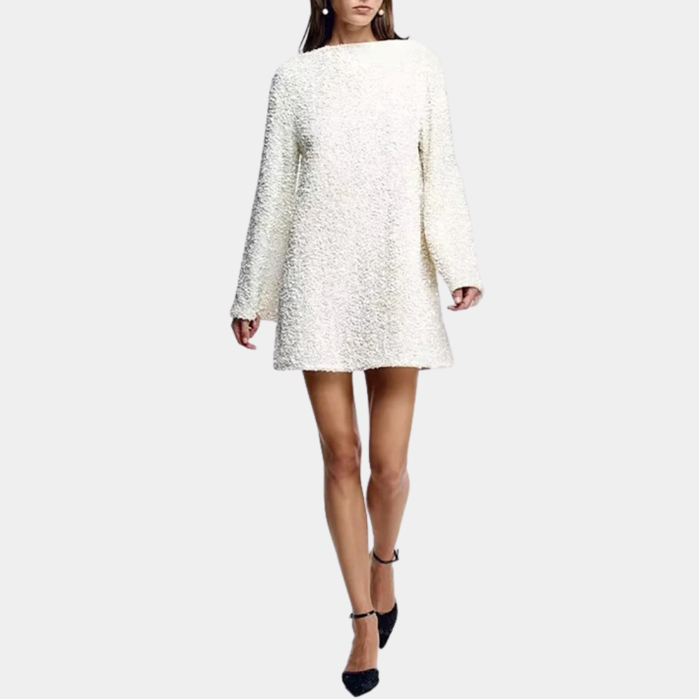 Short Sequin Dress with Round Neck for Women