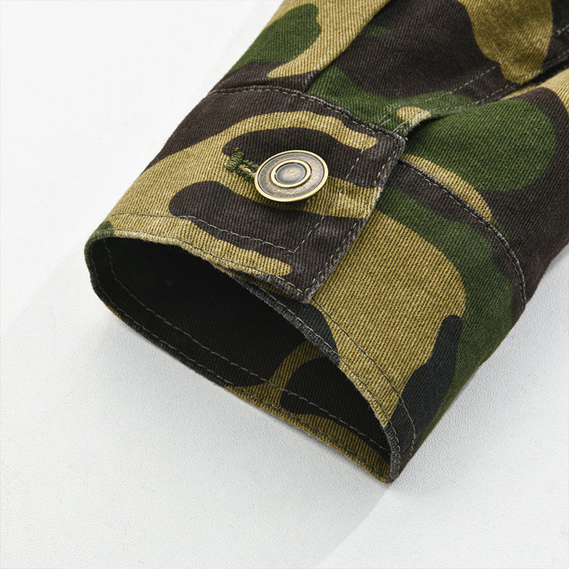 Camouflage | Men’s Retro Canvas Lapel Jacket