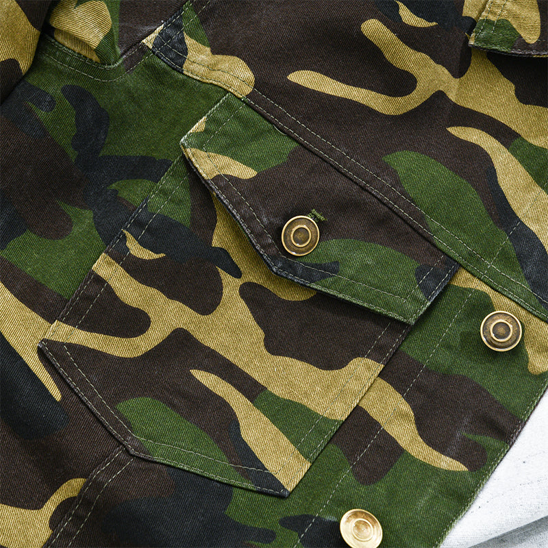 Camouflage | Men’s Retro Canvas Lapel Jacket