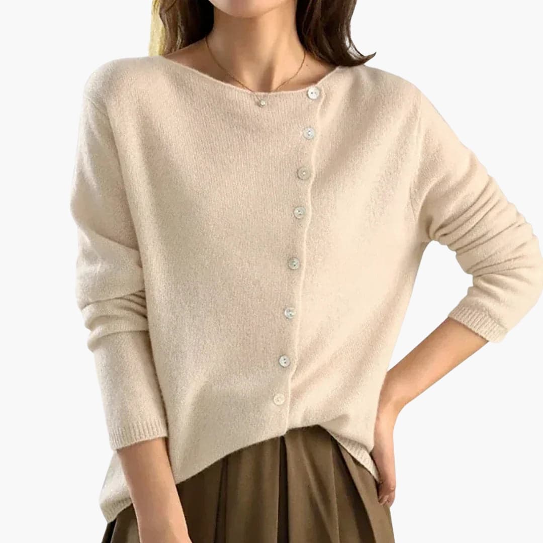 Button-Front Knit Sweater for Women