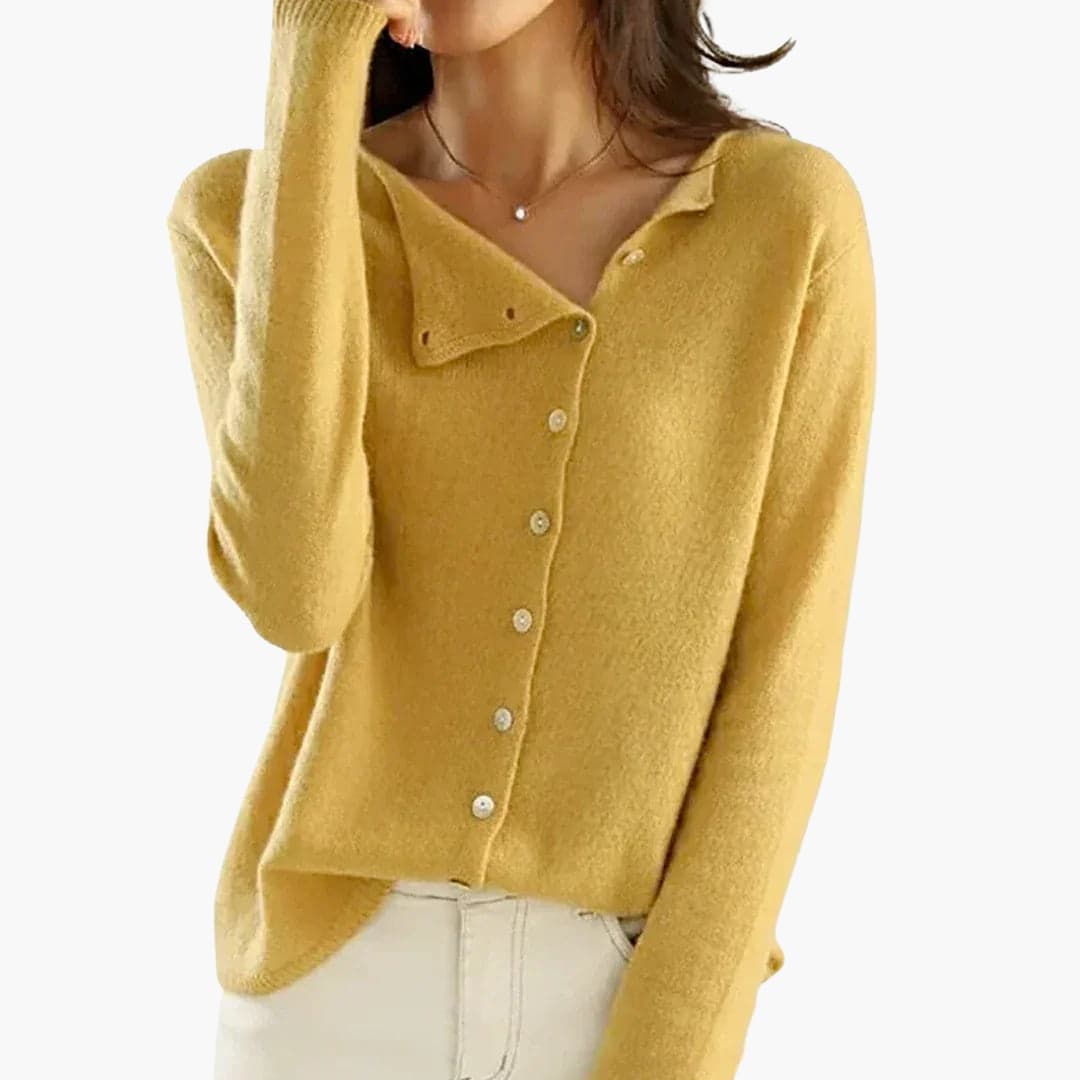 Button-Front Knit Sweater for Women
