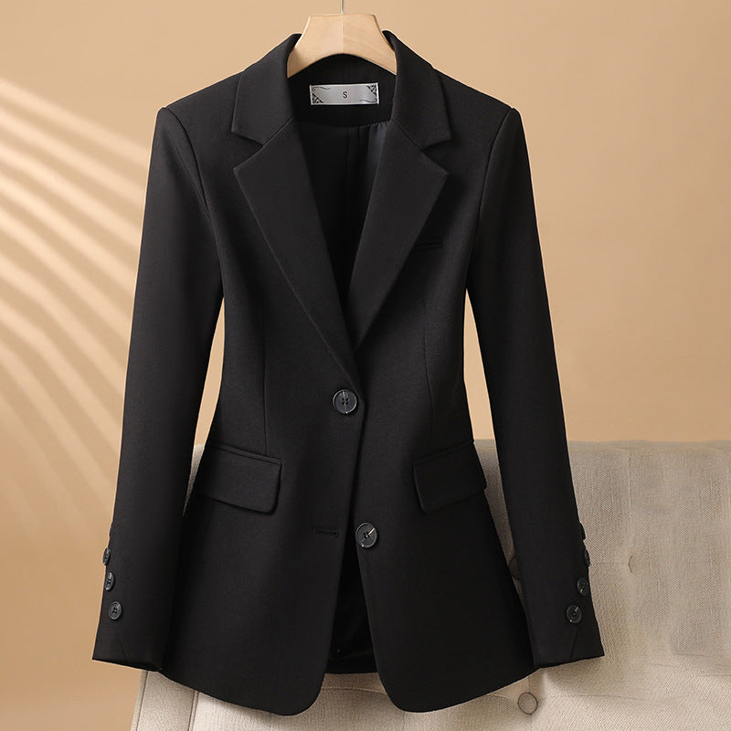 Women’s Tailored Blazer – Structured Fit Jacket with Notched Collar and Double Button