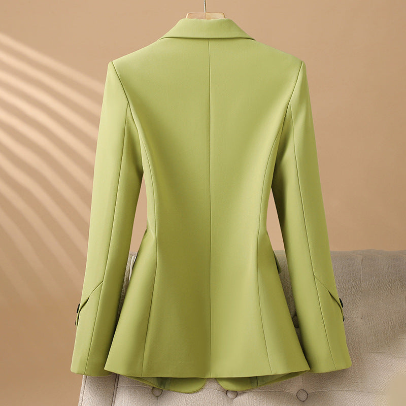 Women’s Tailored Blazer – Structured Fit Jacket with Notched Collar and Double Button