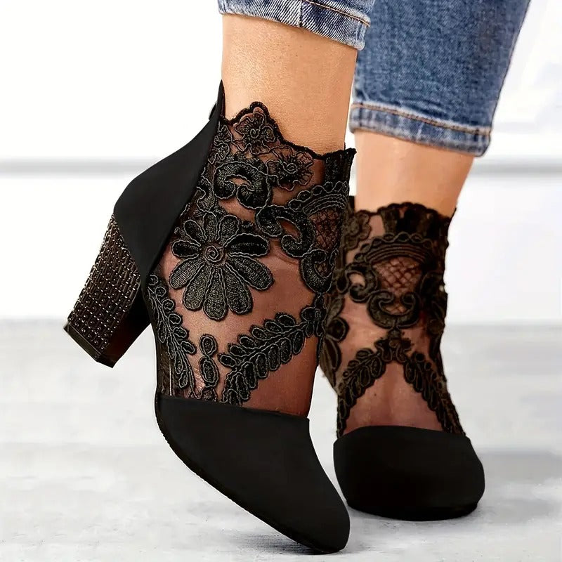 Charlene | Women’s Handmade Floral Lace Heels