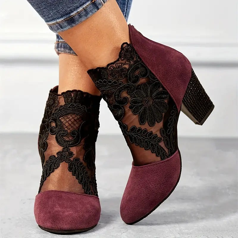 Charlene | Women’s Handmade Floral Lace Heels