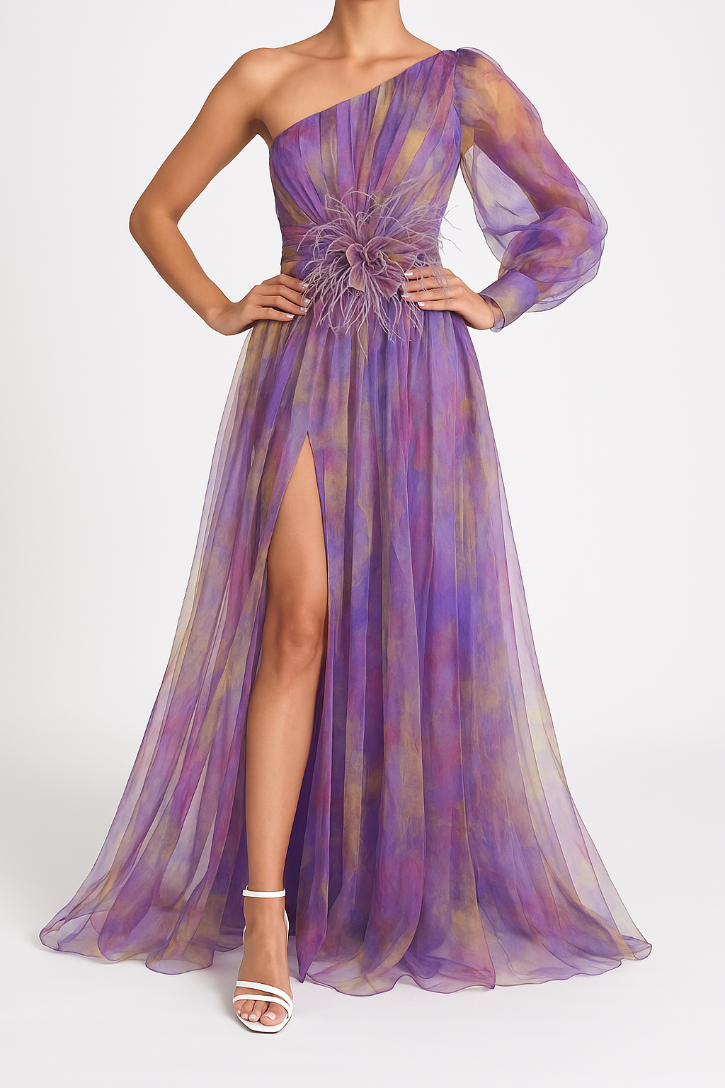 Eunice Women's Evening Long Dress - Elegant maxi dress in lightweight material for summer