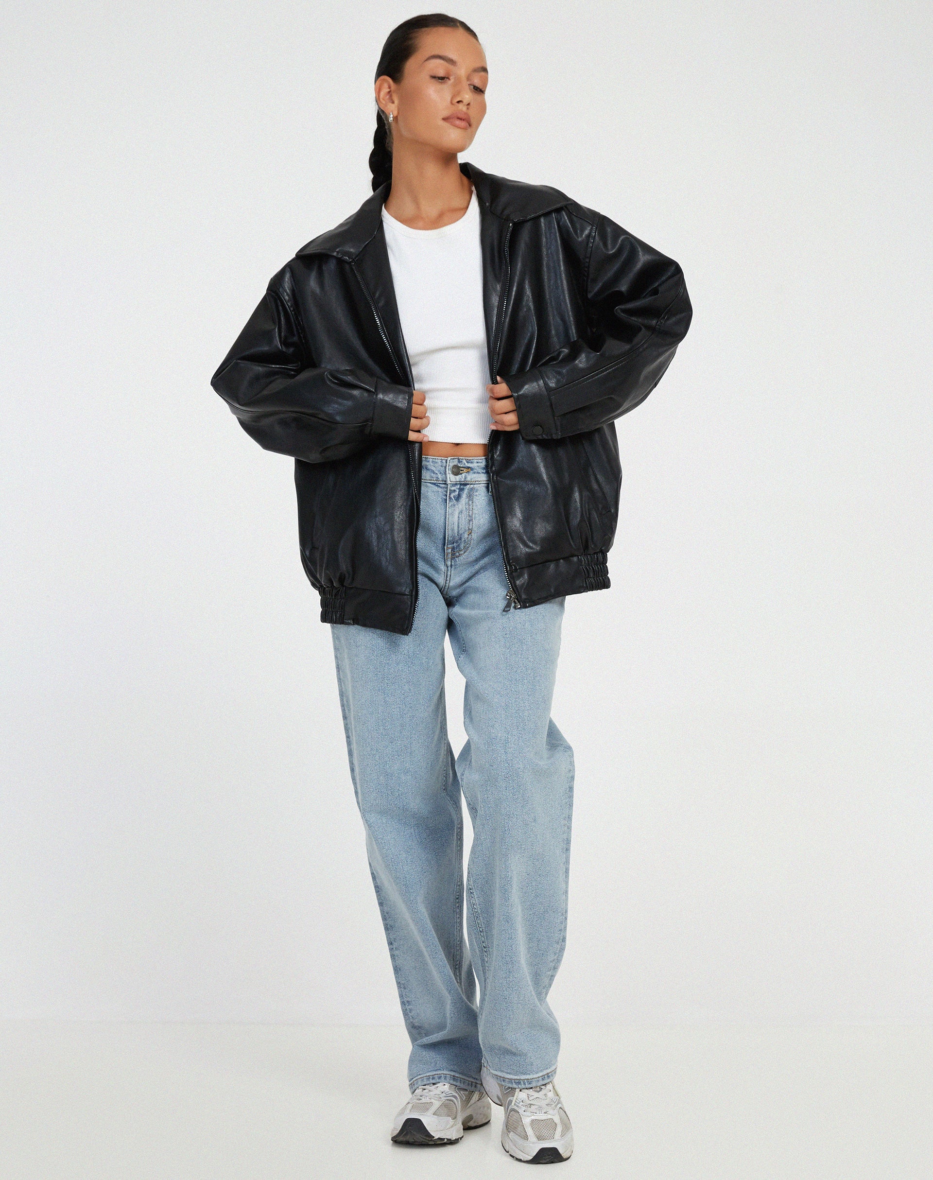 Clarina | Women’s Oversized Leather Jacket with Modern Edge