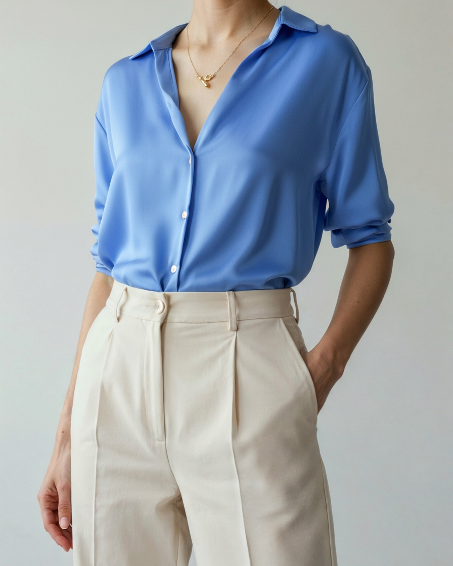 Women’s Satin Shirt – Classic Oversized Silky Button Down Blouse for Elegant Everyday Wear