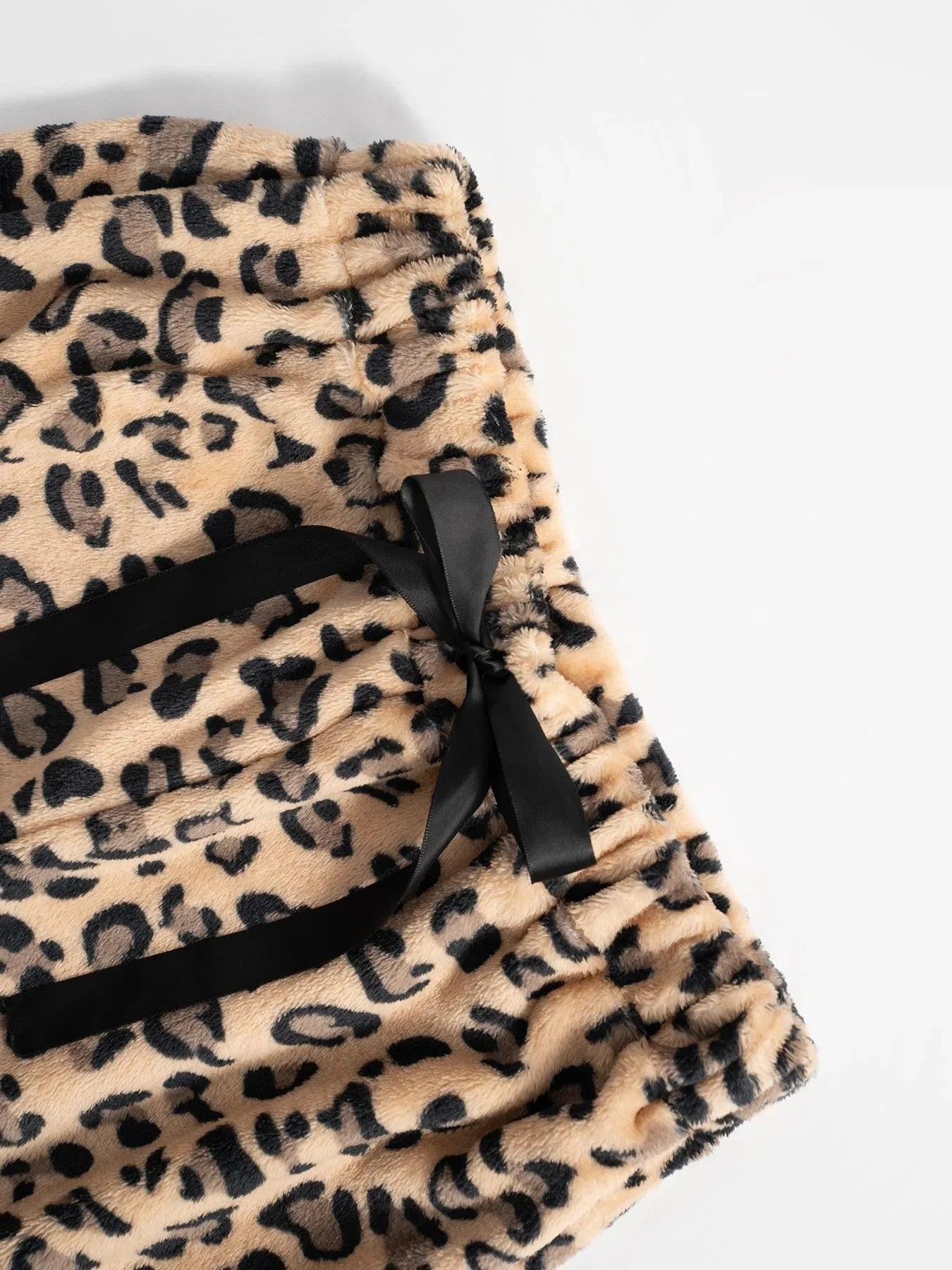Women’s Leopard Print Wide Leg Trousers – Relaxed Fit Elastic Waist Pants