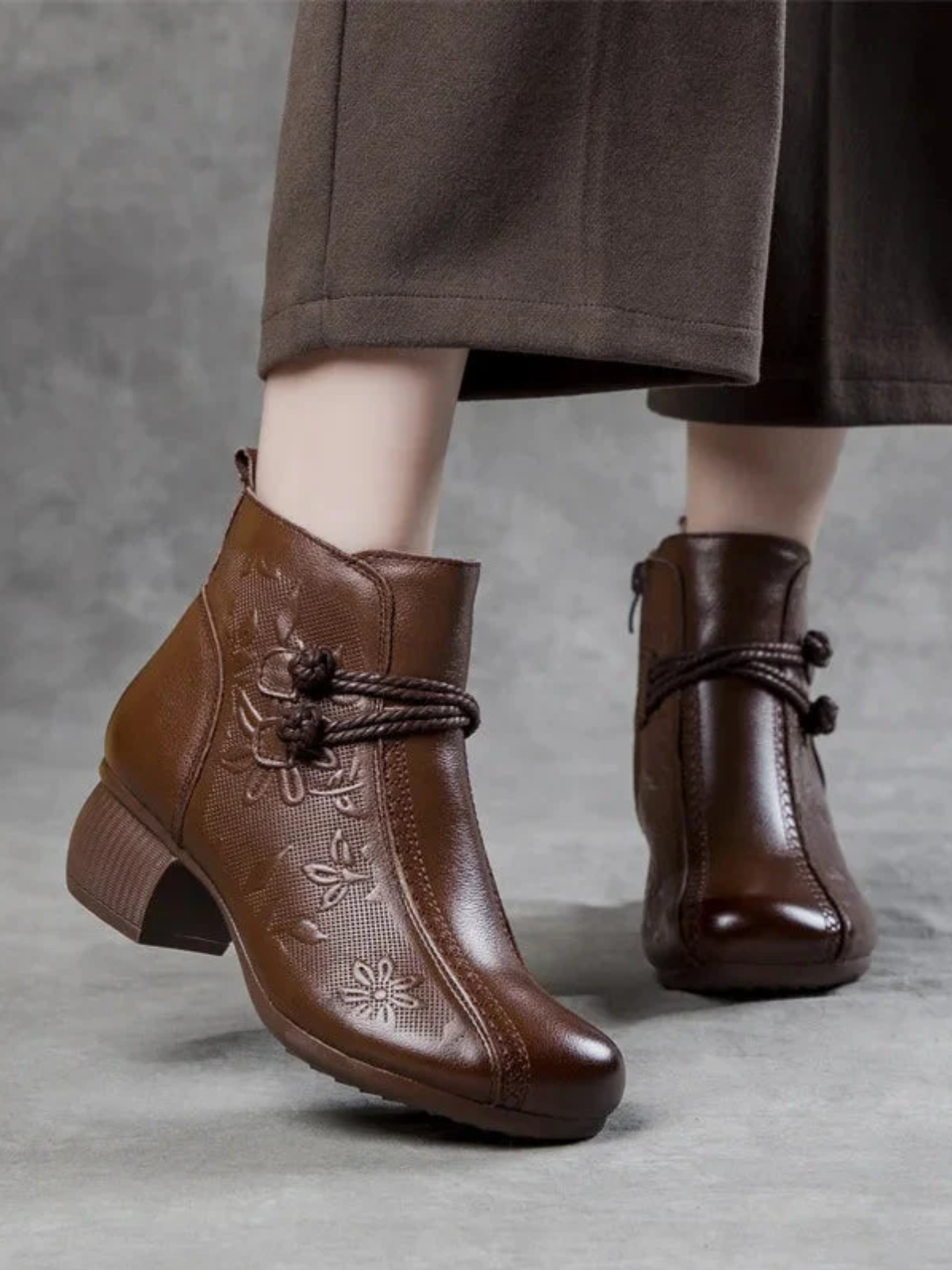 Leather Ankle Boots for Women – Comfortable Zip Boots for Everyday Spring Wear