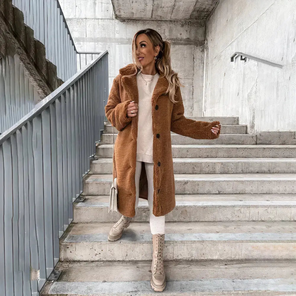 Cozy | Women’s Plush Open-Front Winter Coat