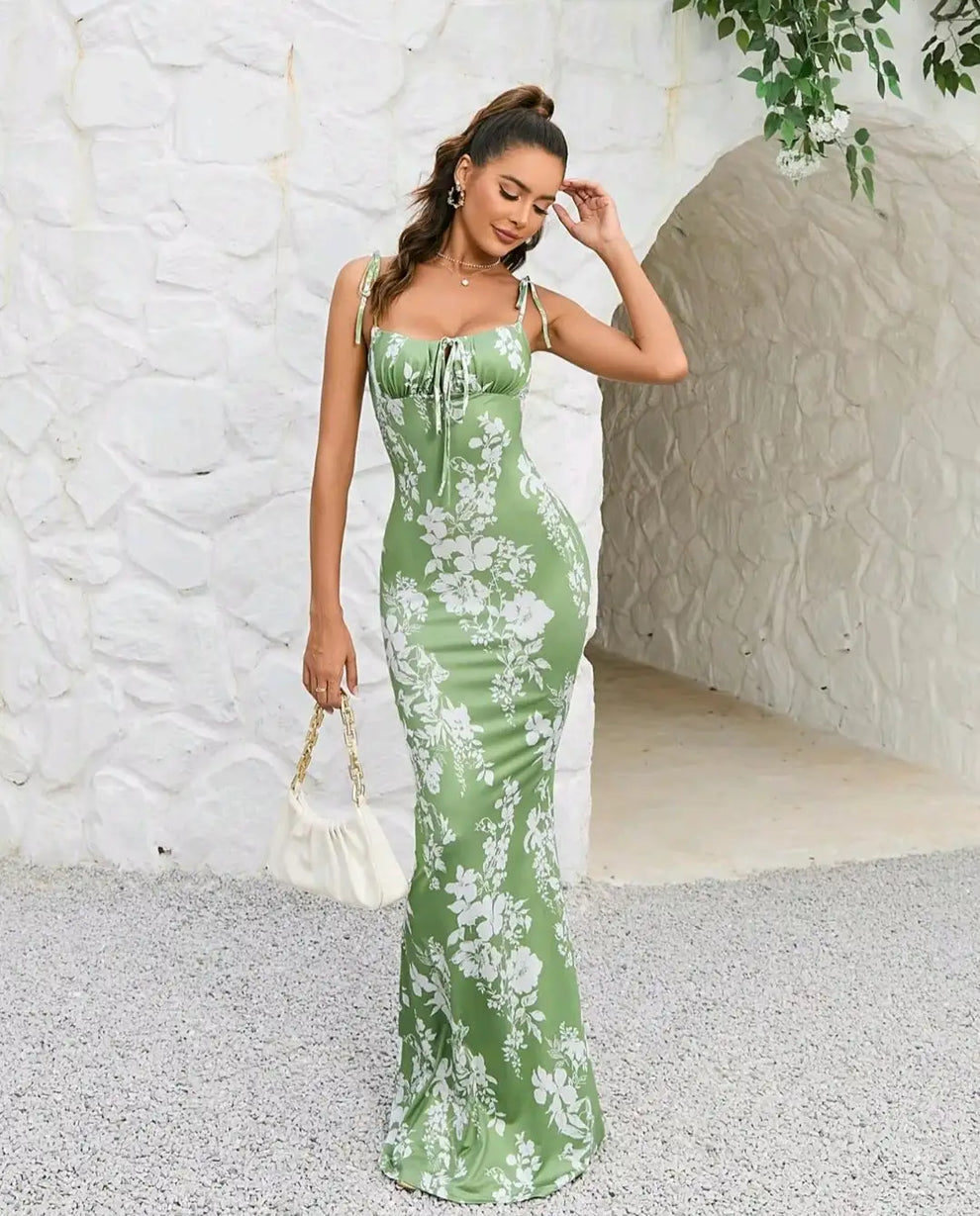 Women’s Floral Dress – Lightweight Polyester Midi Dress for Everyday & Occasion Wear