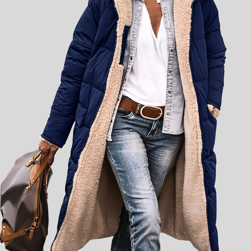 Hooded Puffer Long Coat for Women