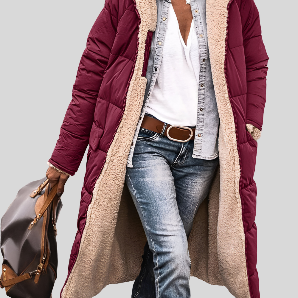 Hooded Puffer Long Coat for Women