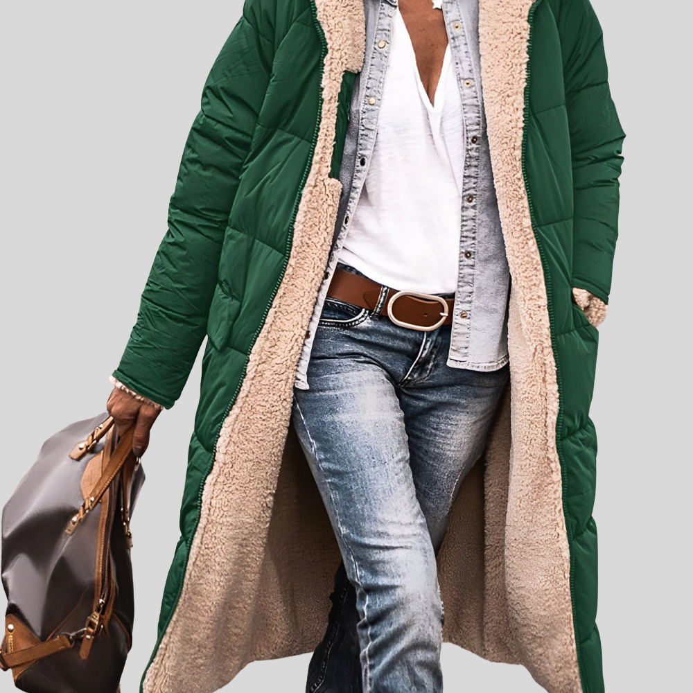 Hooded Puffer Long Coat for Women