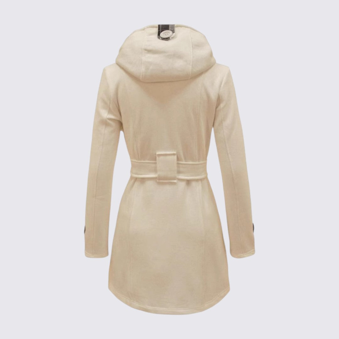 Hooded Belted Coat for Women