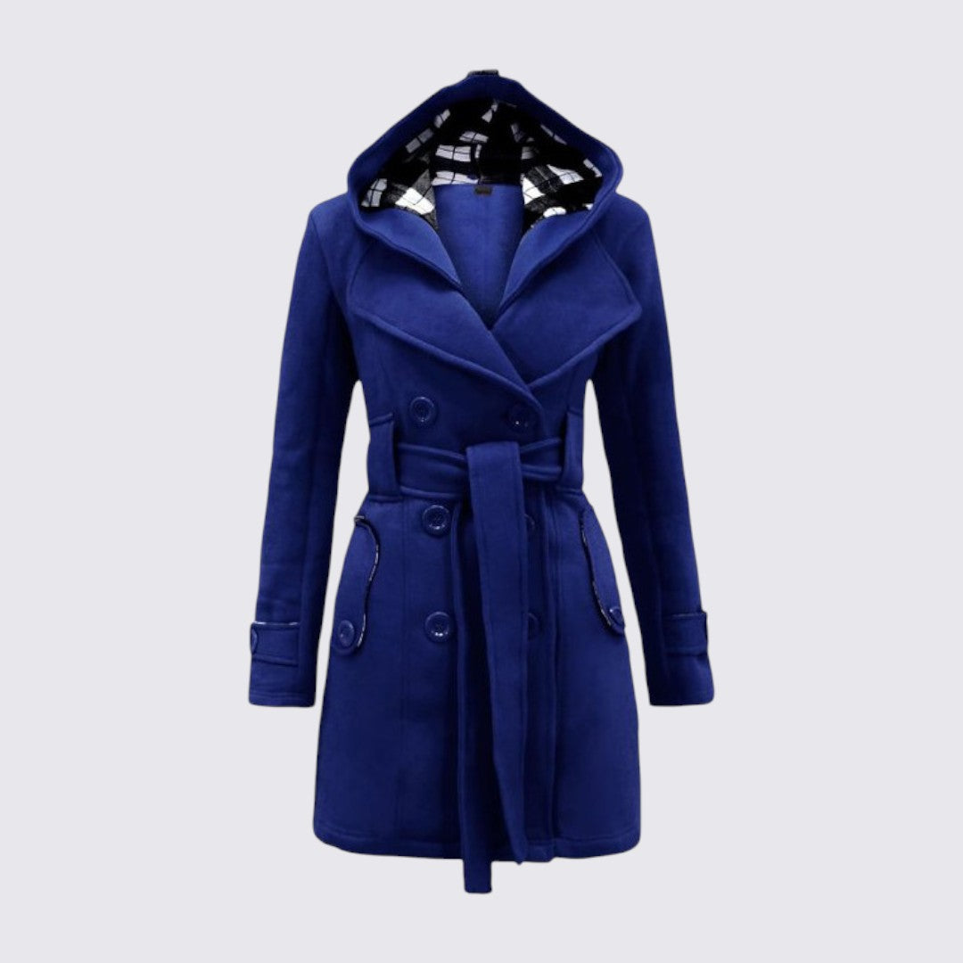 Hooded Belted Coat for Women