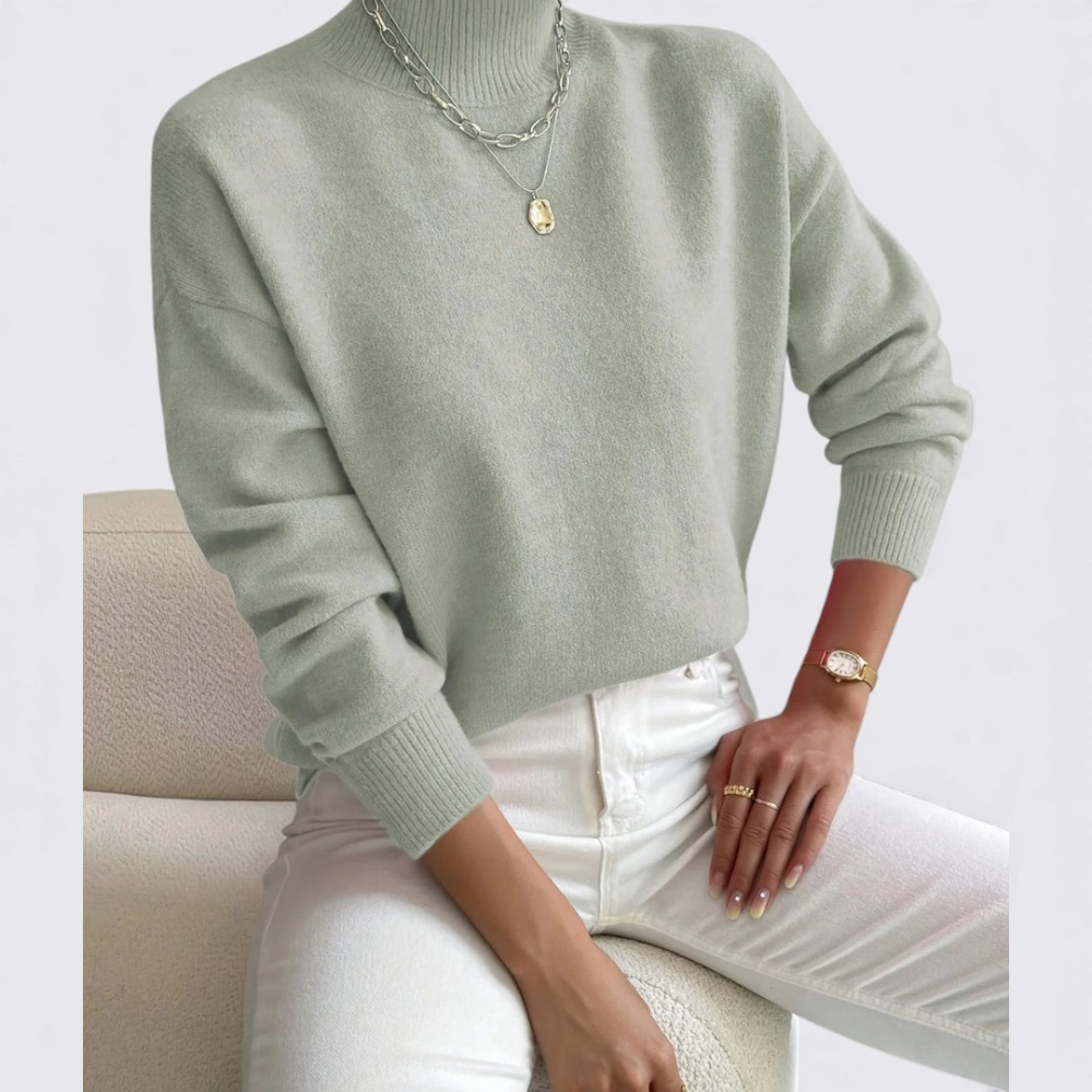 Turtleneck Relaxed Fit Sweater for Women