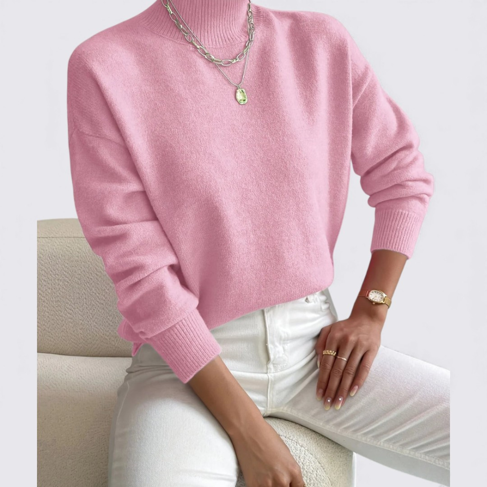 Turtleneck Relaxed Fit Sweater for Women