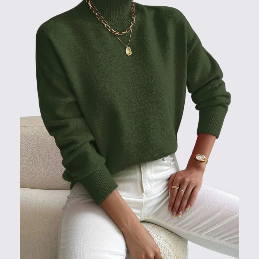 Turtleneck Relaxed Fit Sweater for Women
