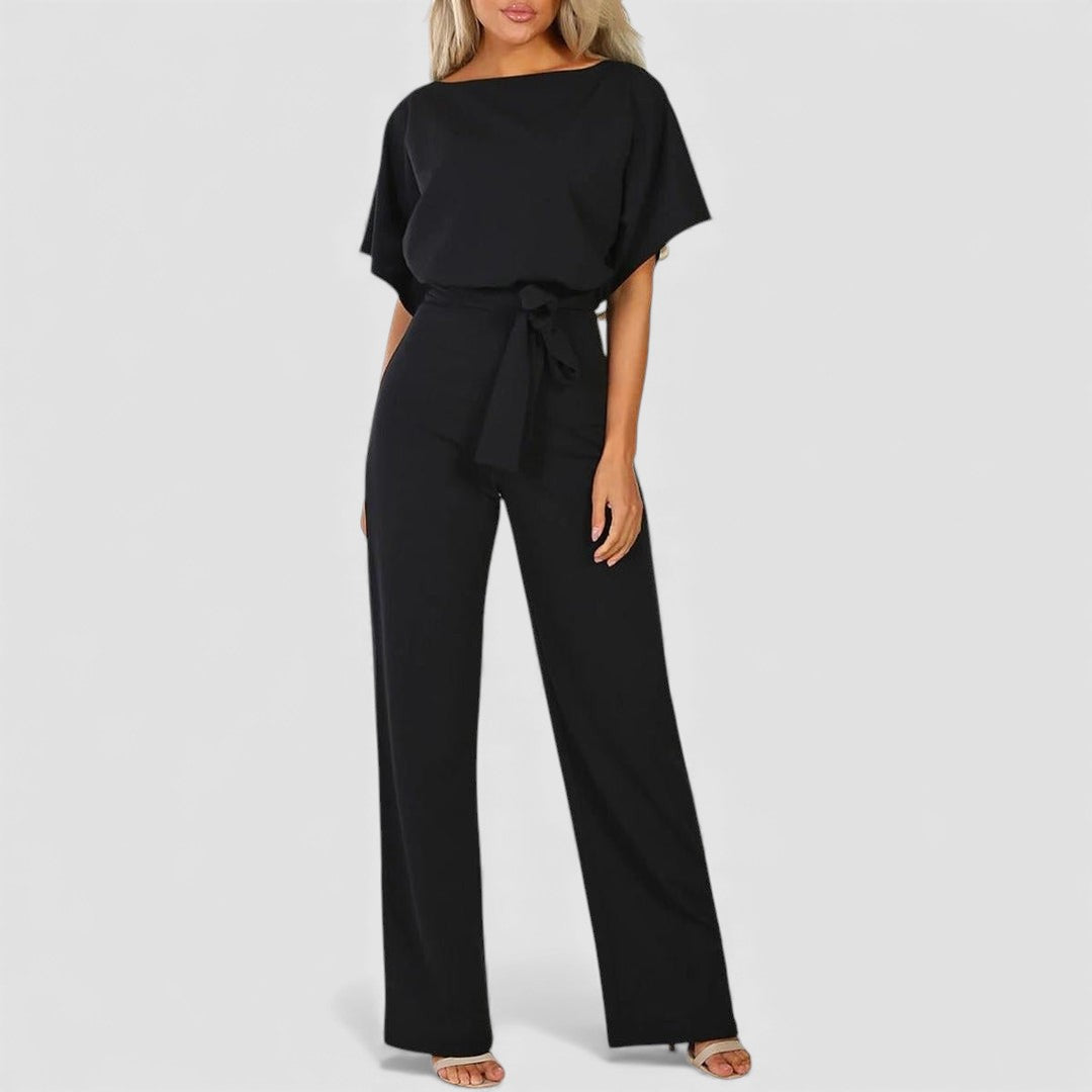 Belted Wide Leg Jumpsuit for Women