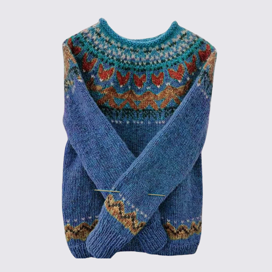 Fair Isle Crew Neck Sweater for Women