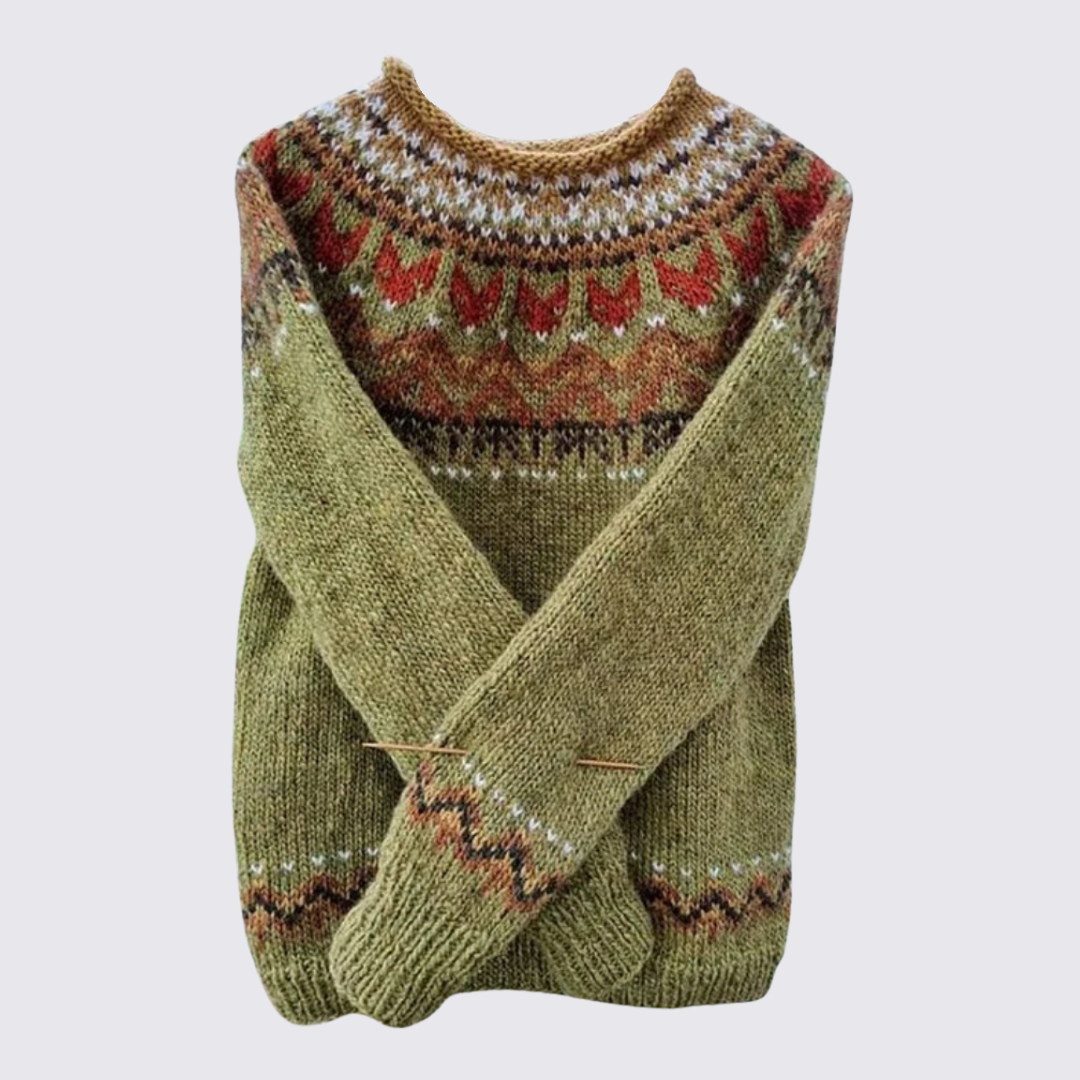Fair Isle Crew Neck Sweater for Women