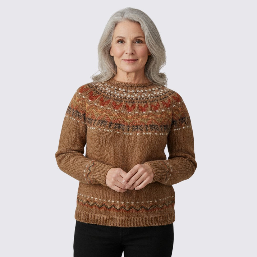 Fair Isle Crew Neck Sweater for Women
