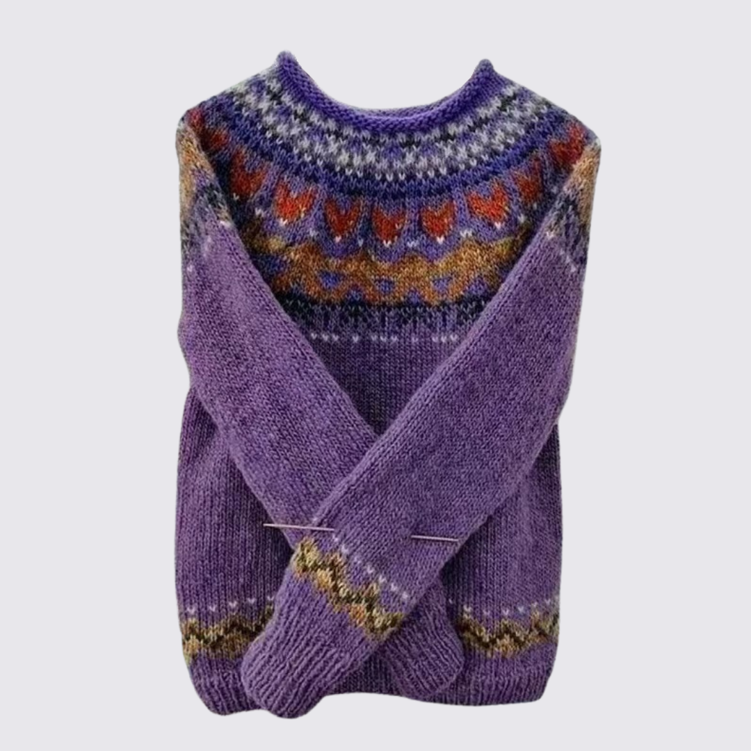 Fair Isle Crew Neck Sweater for Women