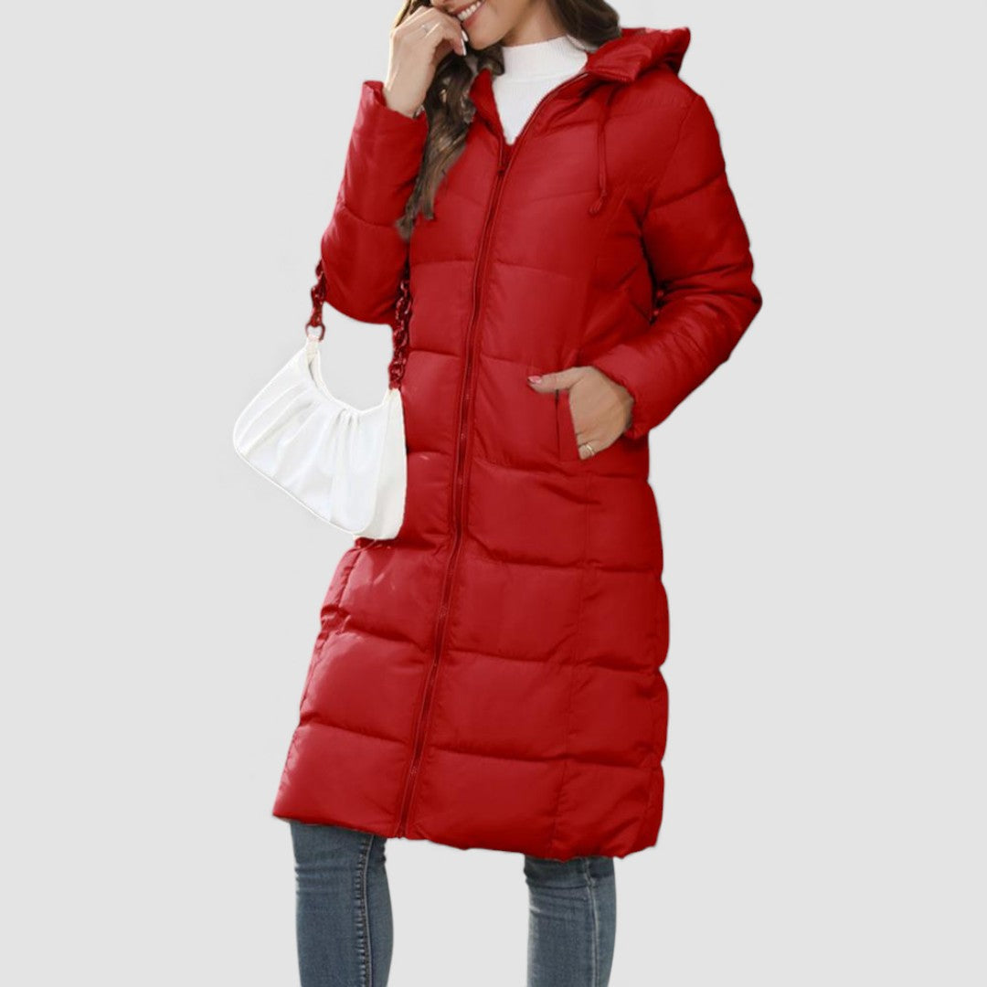 Hooded Puffer Long Coat for Women